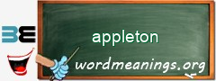 WordMeaning blackboard for appleton